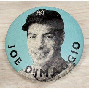 Joe DiMaggio Vintage Pinback Button Ney York Yankees Baseball Stadium Pin